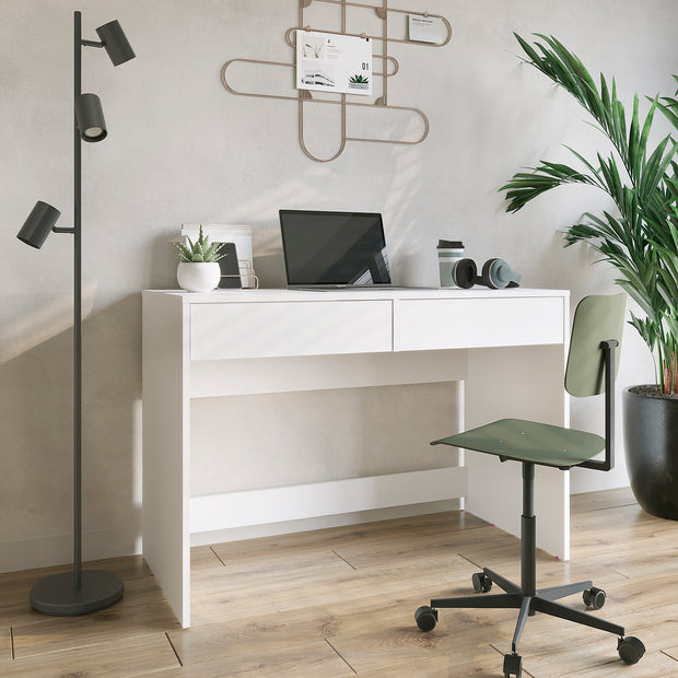 Home office with a white NOVA 2 desk