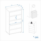 Kommode mit 5 Schubladen| Linoa 5S