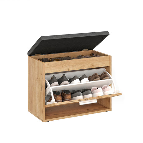 Schuhbank mit Sitzfläche und Klappe | Sofia 60K