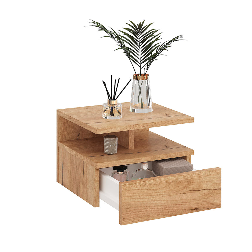 Mesita de noche MONACO T — Roble Craft Dorado