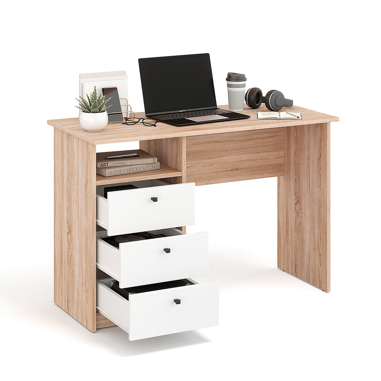 Schreibtisch mit 3 Schubladen | Oslo 110H