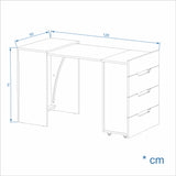 KOMTO Schreibtisch mit 3 Schubladen | FOLDY 2