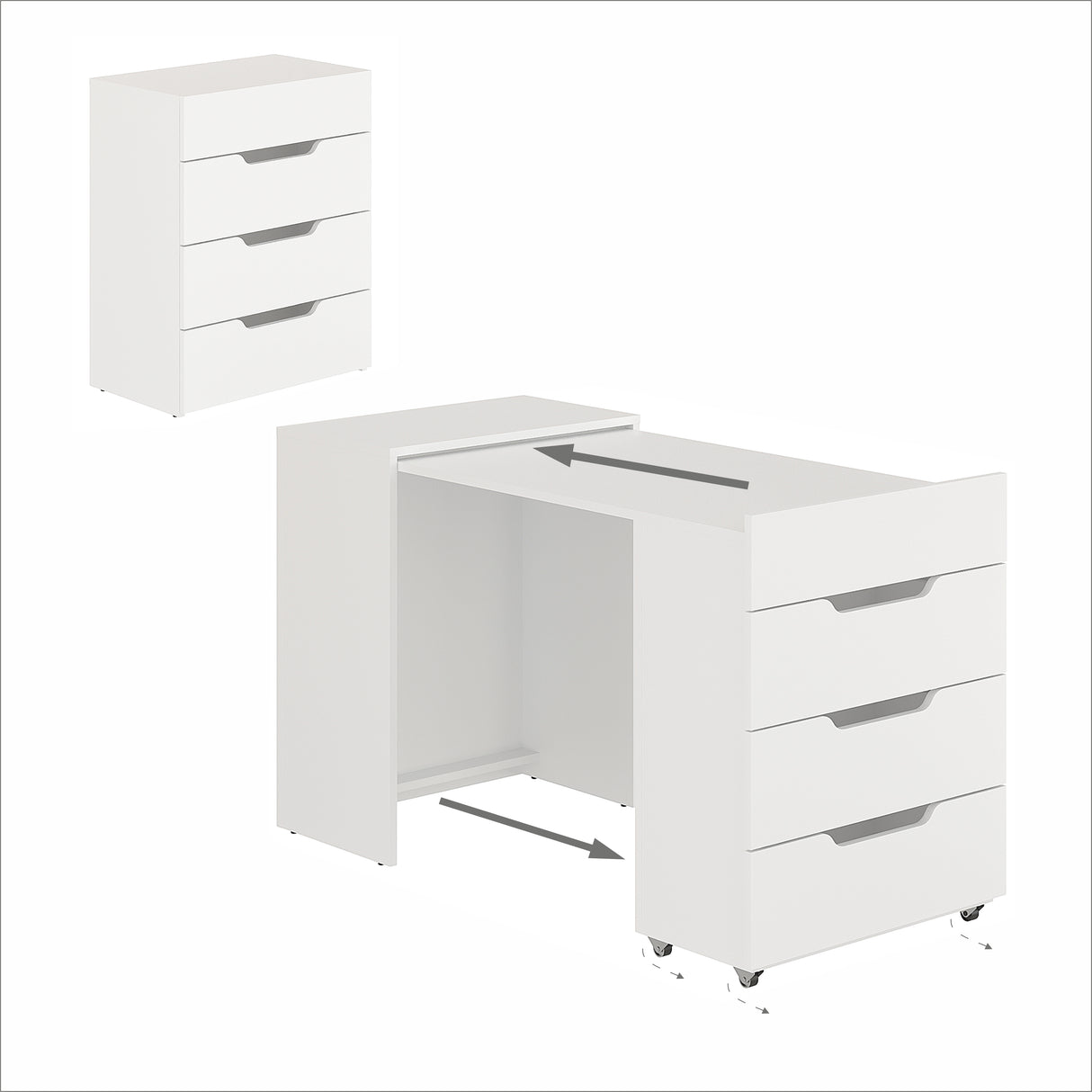 KOMTO Schreibtisch mit 3 Schubladen | FOLDY 2