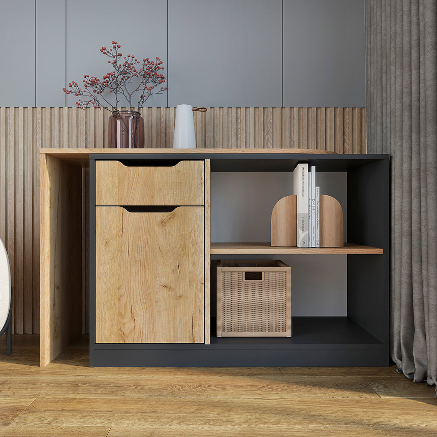 Scrivania FOLDY 3 — Rovere Craft Dorato / Antracite