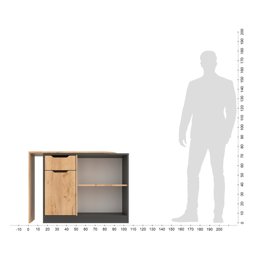 Scrivania FOLDY 3 — Rovere Craft Dorato / Antracite