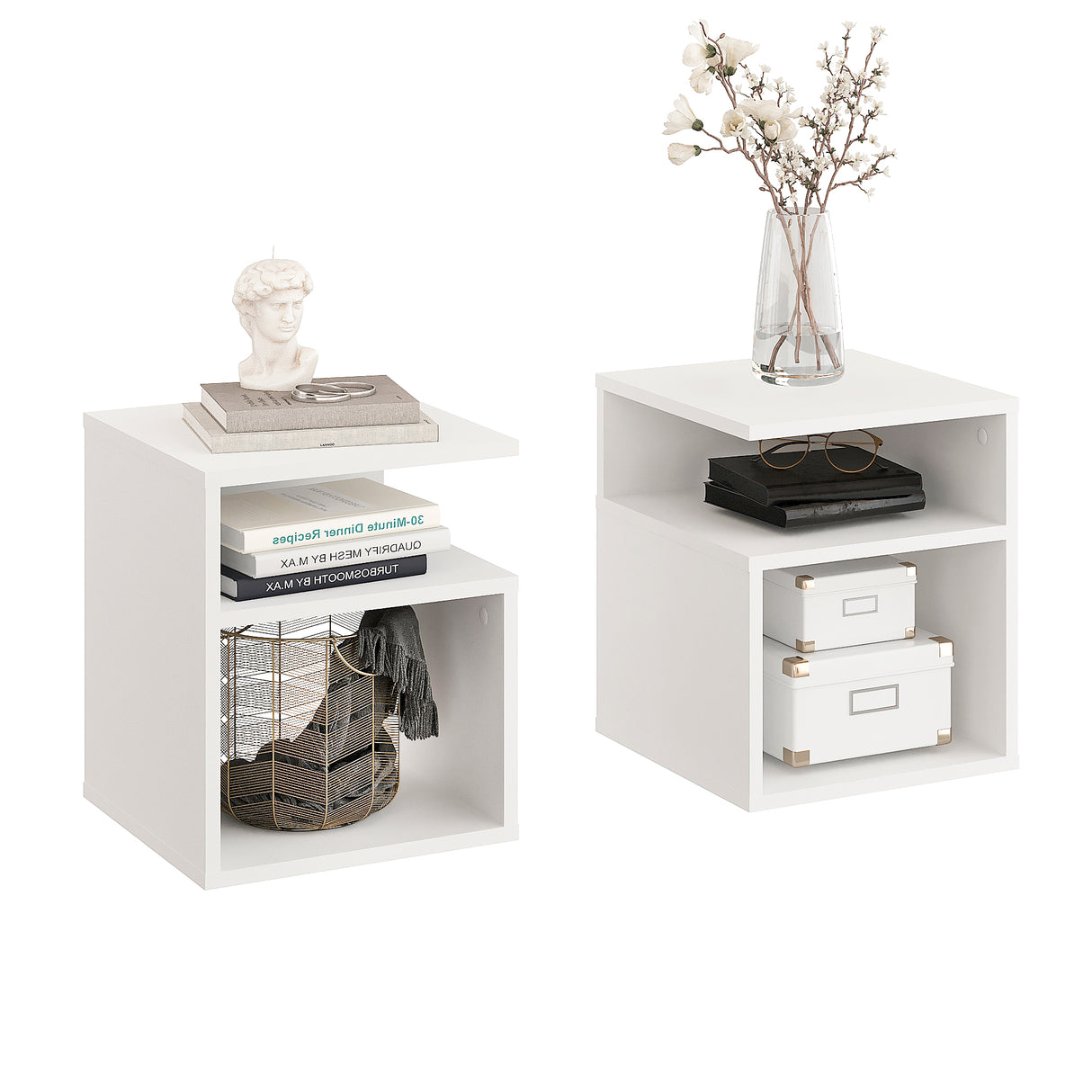 Beistelltisch mit 2 offene Fächer | KABA 2 pcs.