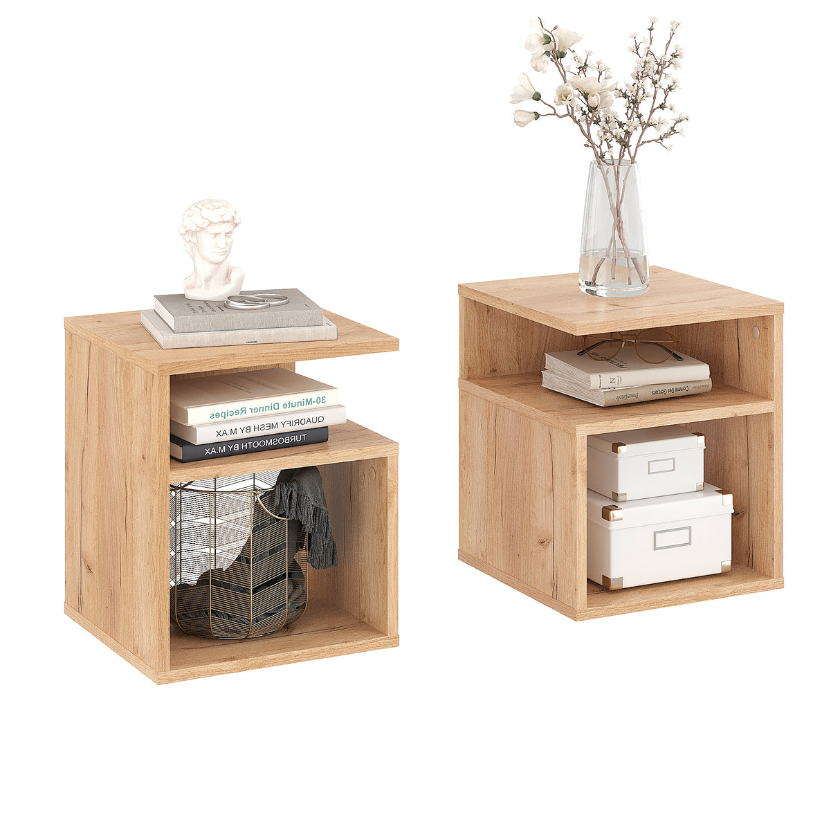 Beistelltisch mit 2 offene Fächer | KABA 2 pcs.