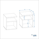 Beistelltisch mit 2 offene Fächer | KABA 2 pcs.