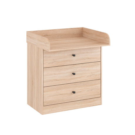 Baby Kommode mit Wickelaufsatz, Wickeltisch, Wickelschrank mit Abnehmbarer Wickelsatz Weiß | Lulliblox M3