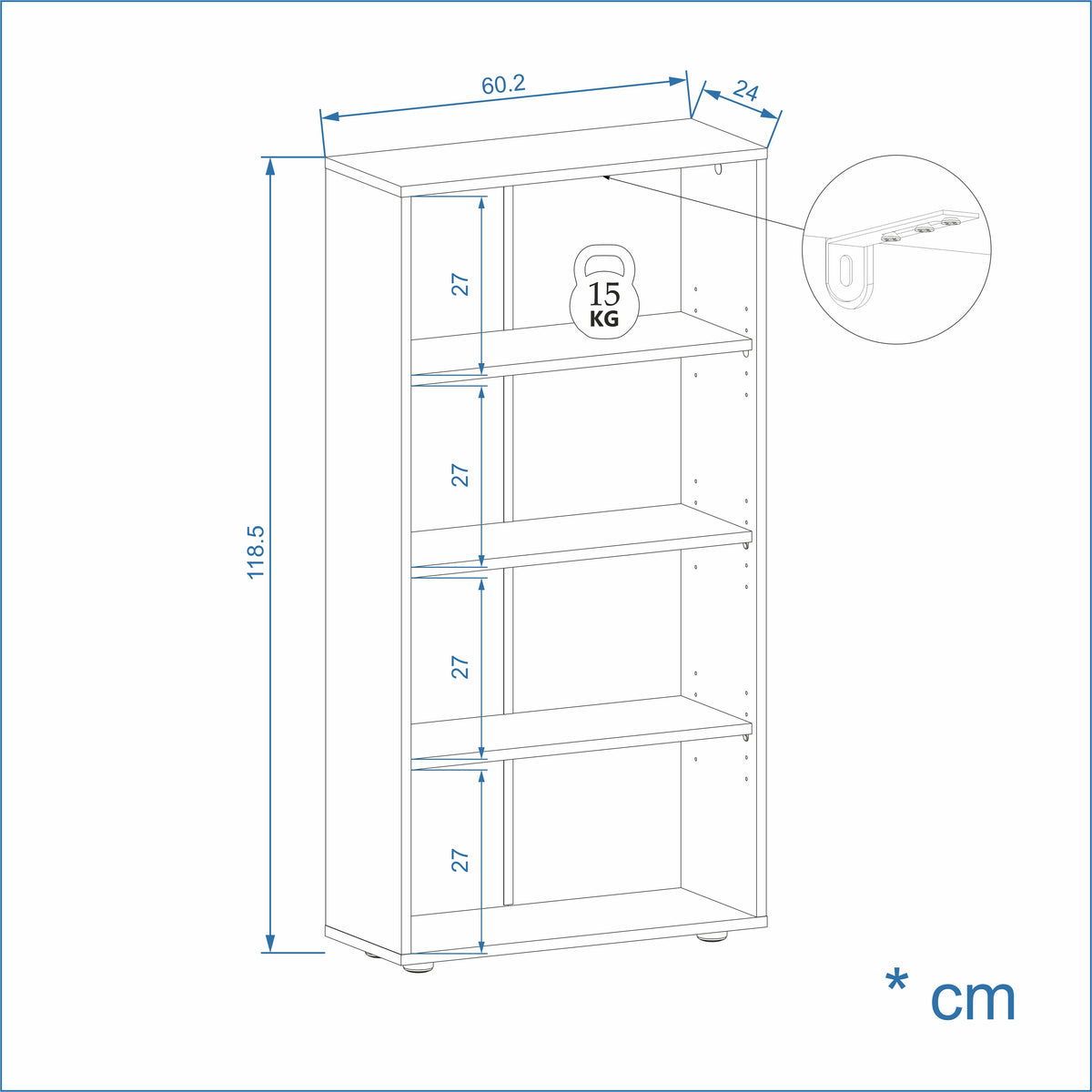 Bookcase Lumo 60-4F
