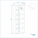 Bücherregal mit 6 Ebenen und Höhenverstellbare Regale | LUMO 60-6F