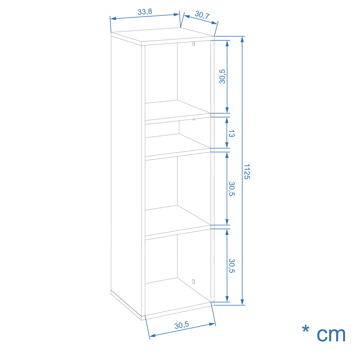 Bücherregal Klein Regal für Wohnzimmer Kinderzimmer | RIM3