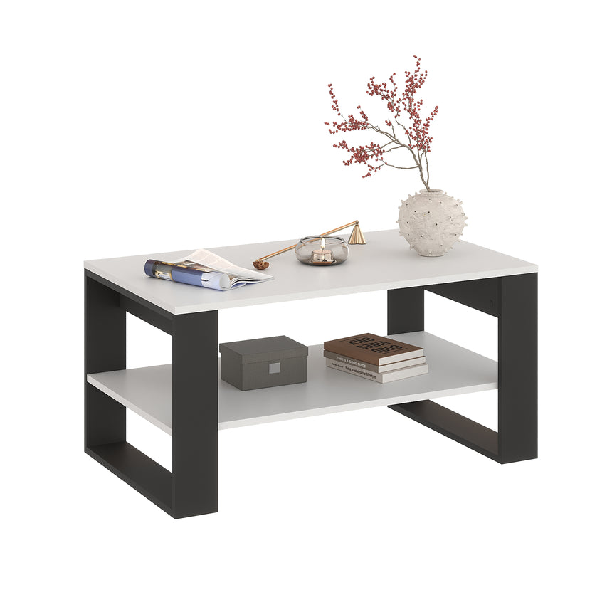 Tavolino da salotto TOKI — Bianco / Antracite