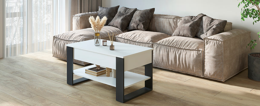 Mesa de centro WIRE — Blanco / Antracita