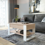 Mesa de centro WIRE — Roble Sonoma / Blanco