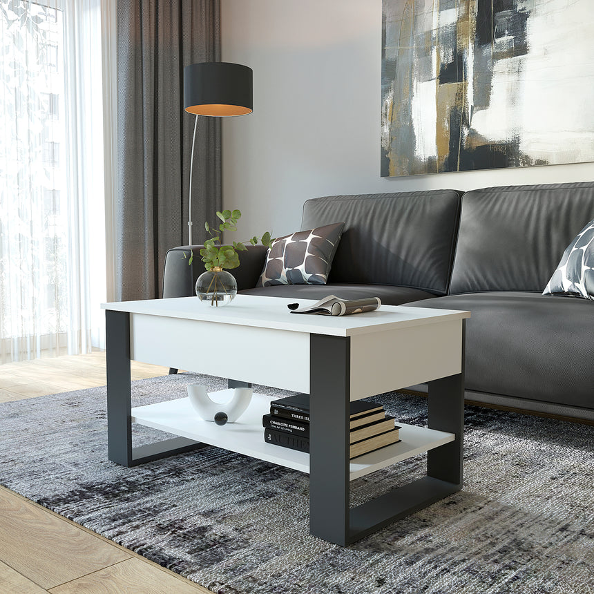Mesa de centro WIRE — Blanco / Antracita