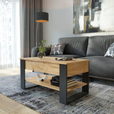 Mesa de centro WIRE — Roble Craft Dorado / Antracita