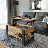 Mesa de centro WIRE — Roble Craft Dorado / Antracita