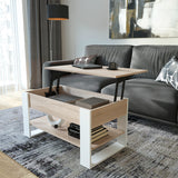 Mesa de centro WIRE — Roble Sonoma / Blanco