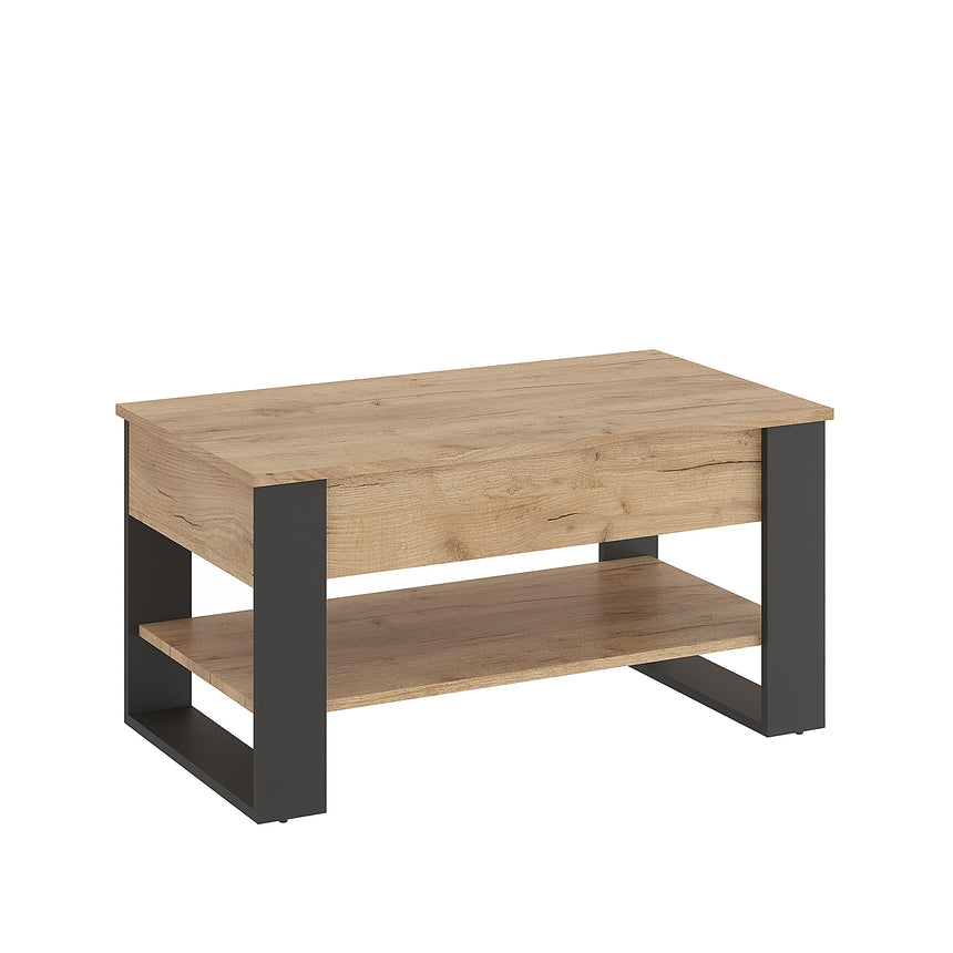 Mesa de centro WIRE — Roble Craft Dorado / Antracita