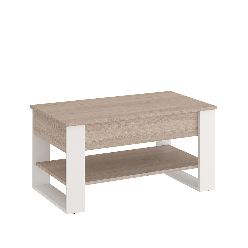 Mesa de centro WIRE — Roble Sonoma / Blanco