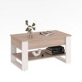 Mesa de centro WIRE — Roble Sonoma / Blanco