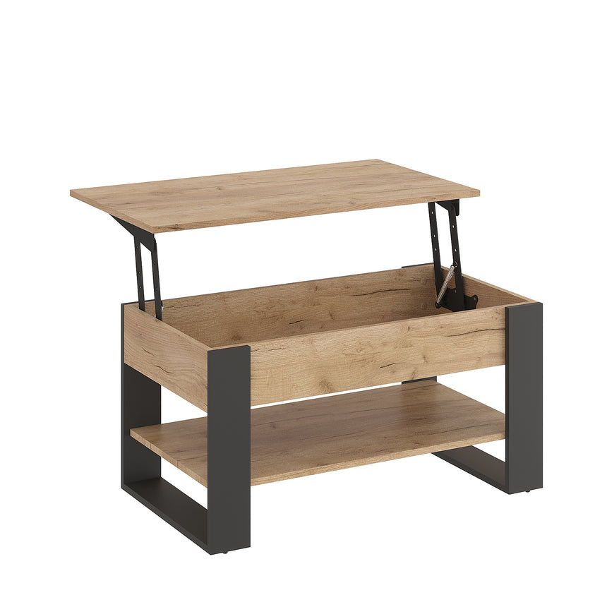Mesa de centro WIRE — Roble Craft Dorado / Antracita