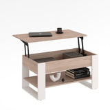 Mesa de centro WIRE — Roble Sonoma / Blanco