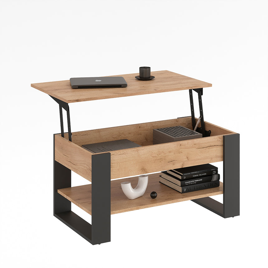 Mesa de centro WIRE — Roble Craft Dorado / Antracita