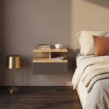 Mesita de noche MONACO T — Roble Craft Dorado / Antracita