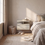 Mesita de noche MONACO T — Roble Craft Blanco