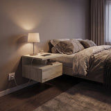 Mesita de noche MONACO T — Roble Craft Blanco