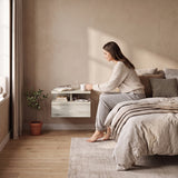 Mesita de noche MONACO T — Roble Craft Blanco